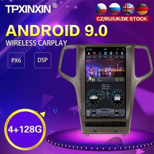 PX6 IPS Android 9.0 4+128G Tesla Style Car Radio For Jeep Cherokee 2010-2019 GPS Navi Auto Stereo Recoder Head Unit DSP Carplay