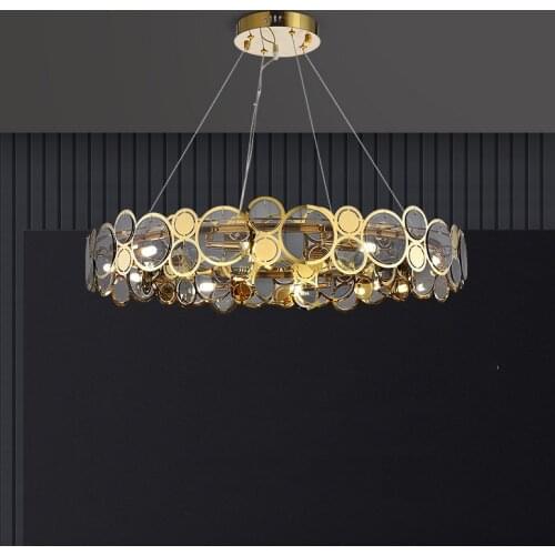 Postmodern Luxury LED Chandelier For Living Dining Room Bedroom Simple Fixtures Restaurant Clothing Store New Glass Hanging Lamp