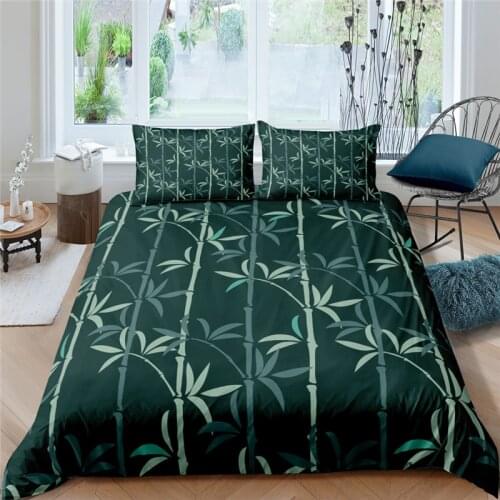 Home Textiles Luxury 3D Bamboo Print Duvet Cover Set 2/3 Pcs Pillowcase Kids Bedding Set AU/EU/UK/US Queen and King Size