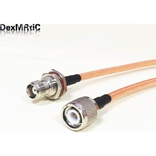 TNC female bulkhead nut to TNC Male Plug RF coax cable RG142 50CM/100CM low loss high quality