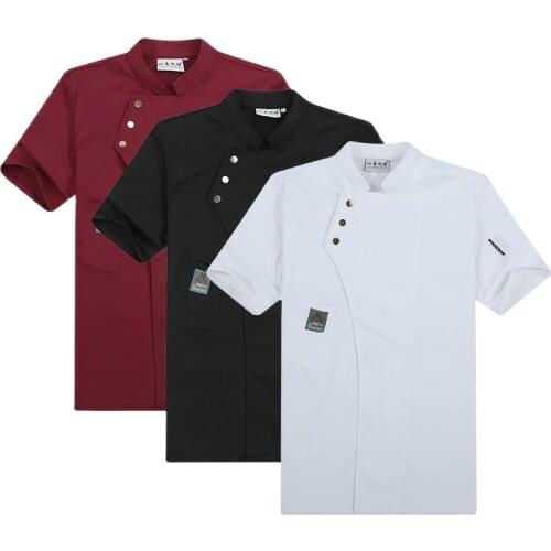 Chef Uniforms Men Short Sleeve Hotel Kitchen Work Clothes Short Sleeve Chef Coat Sushi Uniform Chef Restaurant Uniform