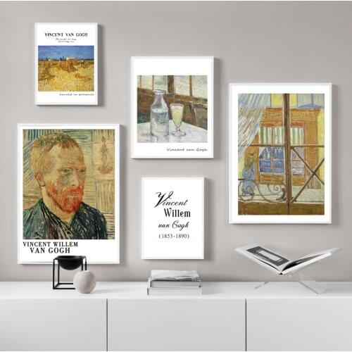 Van Gogh Fruit Vase Portrait Landscape Canvas Painting Famous Classic Wall Art Picture Poster and Print Gallery For Living Room