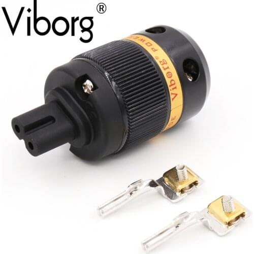 Viborg VF508R 99.99% Pure Copper Rhodium Figure 8 IEC C7 Mains Power Plug Female Copper Connector Cord HiFi