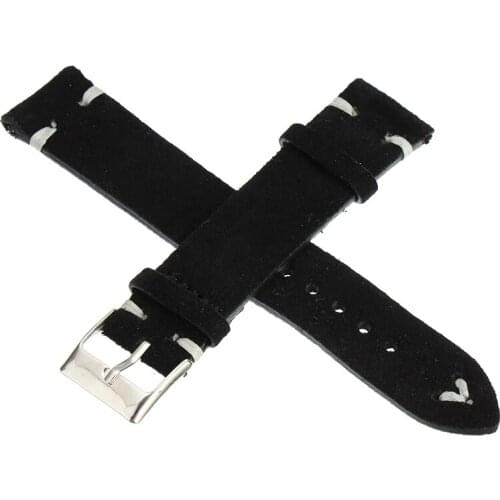 Vintage Hand-Stitched Watch Band Blue/Black/Coffee Suede Leather Watchbands Quick Release Strap Release Strap 18/20/22mm