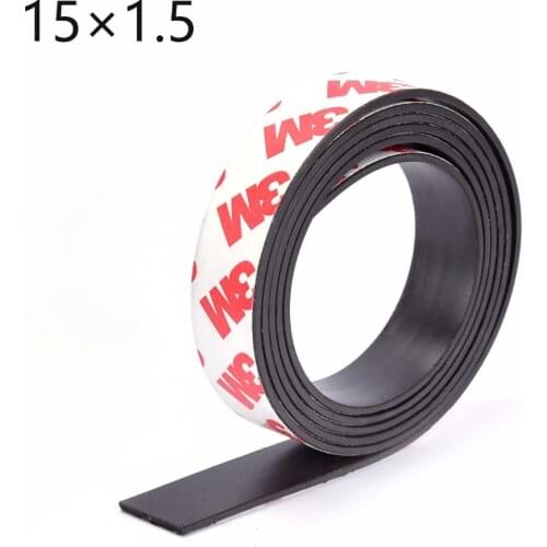 High Quality 1 Meter self Adhesive Flexible Magnetic Strip 3M Rubber Magnet Tape width 15mm thickness 1.5mm 15*1.5