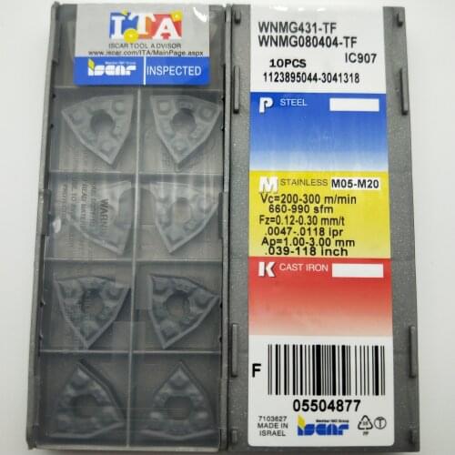 WNMG080404-TF IC907 Carbide Inserts CNC Turning Blade boring10PCS