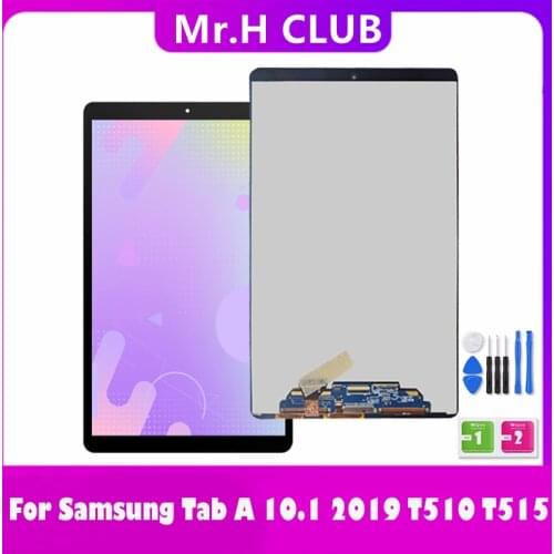 100% Tested AAA For Samsung Galaxy Tab A 10.1 2019 T510 T515 SM-T517 SM-T510 LCD Display Touch Screen Digitizer Assembly + TOOL
