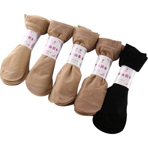 10pairs/lot Hot Sale Summer Syle Silk Socks Women Low Price Cool Feeling Solid Color Breathable Sexy Skin Sock Female Socks Meia