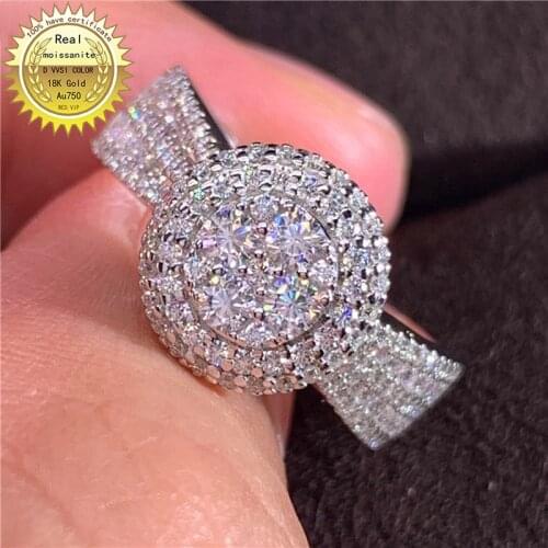 100% Au750 18k gold DVVS color moissanite we have certificaet 001