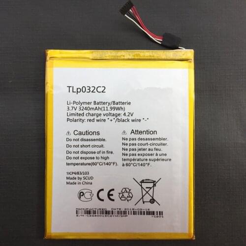 100% New High Quality 3240mAh TLp032C2 Alcatel TLp032CC One Touch Pixi 8 8.0 3G 9005X 9005A OT-9005X Batteries