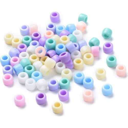 500g Opaque Acrylic Beads Donut Mixed Color 8x6mm Hole: 4mm about 2000pcs/1000g