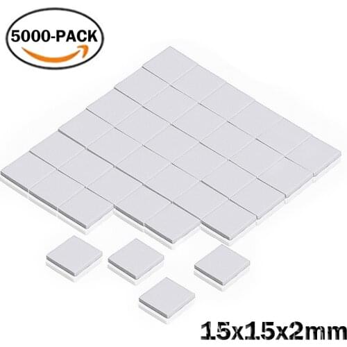 5000PCS GPU CPU Heatsink Pad15X15x2MM Cooling Laptop Computer Thermal Pad Conductive Silicone Pad