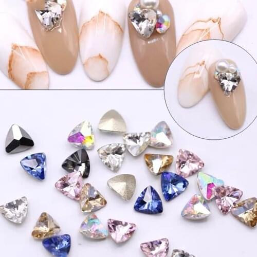 8MM Rhinestones Nail Art Crystals Glitter Nails Part Glass Diamond Decorations Triangle Geometry Fancy Stone DIY Accessories