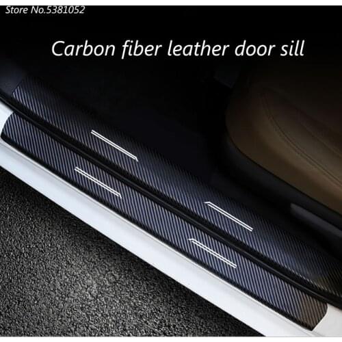 For Subaru Forester 2019 2020 2021 Accessories Carbon Fiber Sticker Door Sill Welcome Pedal Plate Protector Cover Trim