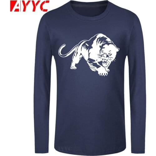 AYYC long sleeve tee Boutique Men T-shirt Fiery Wild Panther Hunting T Shirts personality 16 Colors Tops Tee Fashion
