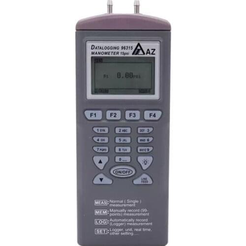 AZ96315 Datalogger Digital Differential Pressure Meter Tester Manometer 15 psi 11 Measuring Units