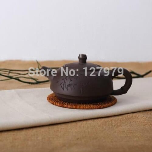 Bamboo style purple clay teapot teaset tea pot 330ml yixing clay pot puer oolong tea set
