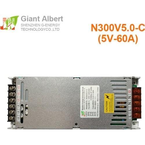 Shipping free N300V5.0-C slim 5V 60A 300W led video display power, size 212*83*30mm 300W led screen switching power