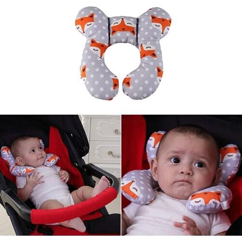 Infant Car Cushion Small U-Shape Pillow Soft Neck Head Support Cotton Baby Stroller Nursing Pillows Toddler Cart Sleep Bedding