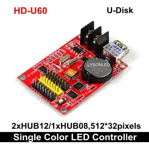HD-U60 P10 U-disk Single Dual Color LED Programmable Sign Controller