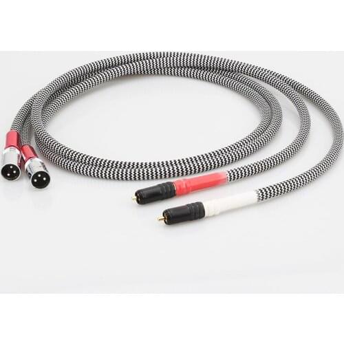 Hifi Silver Plated Audio Cable 2 RCA Male to 2 XLR HIFI Plug 3 Pin Male Audiophile