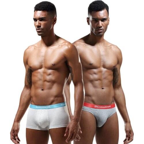 Cotton Man Underwear Fashion Youth Personality Mens Boxer Shorts Breathable U Pouch Male Underpants Solid Cueca Calzoncillos