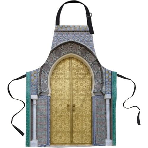 Golden Gate Metal Retro Wall Printed Kitchen Cooking Baking Aprons Canvas Sleeveless For Women Man Kids Home Delantal Cocina