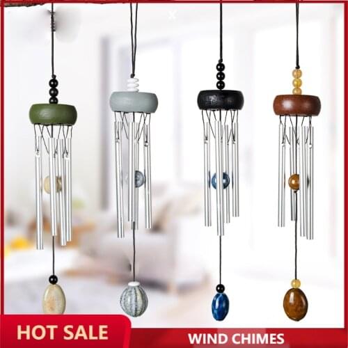 Mini Solid Wood Solid Aluminum Rod Metal Wind Chime Small Fresh Home Decoration Pendant Door Decoration Gift Car Wind Chime