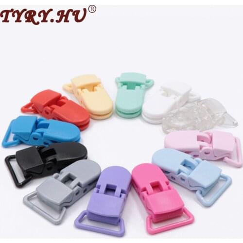 TYRY.HU Multifunction Anti-Off Pacifier Clips Holder Plastic 12pcs Non-Toxic & Tasteless Baby DIY Nipple Chain Toys Accessories