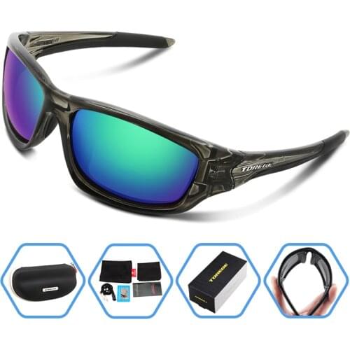 TOREGE 2019 New Men Women Polarized Sunglasses Polarised Goggles Eyewear Reduce Glare UV400 Anti-Glare Sports Glasses