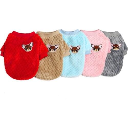 Soft Warm Pet Small Dog Cat Jumpsuits Pullover Dogs Coral Fleece Casual Clothes Cute Puppy Coat Jackets Chihuahua Outfit
