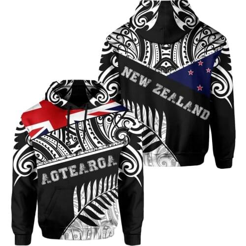 NewFashion New Zealand Maori Tribe Aotearoa Country Flag Retro Tattoo Tracksuit Men/Women Pullover Streetwear 3DPrint hoodies A1