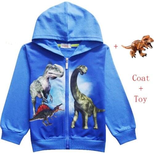 New Spring Autumn Jurassic World dinosaur Baby Boys gilrs Coat kids Hoodie zipper Jacket tops tee for boy print clothes t shirt