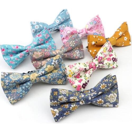 New Style Floral Brisk Soft Texture Bowtie 100% Cotton For Men&Women Dress Butterfly Adult Wedding bow tie Shirt Accessory Gift