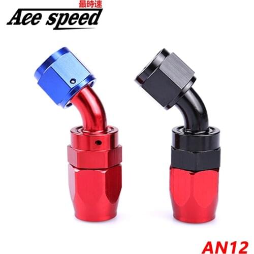 AN12 Anoized Aluminum 45 Degree Swivel Oil Fuel Fitting Car Connections AN 12 Hose End Fitting Oil Cooler Adapter