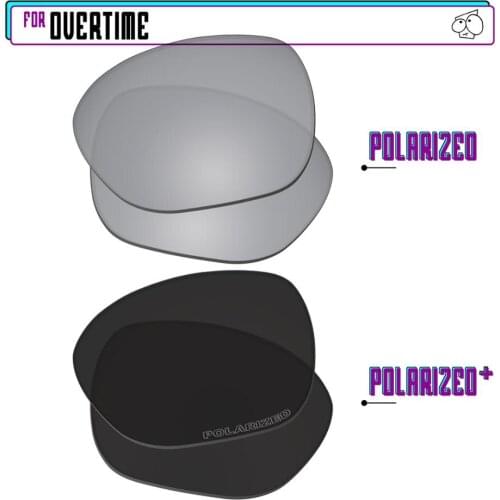 EZReplace Polarized Replacement Lenses for - Oakley Overtime Sunglasses - BlackP Plus-Silver P