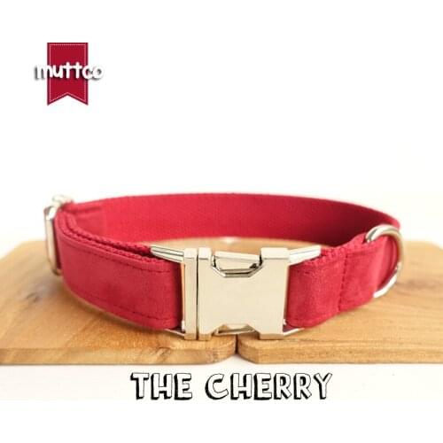 MUTTCO retailing special self-design THE CHERRY canvas stripe dog collar 5 sizes UDC020