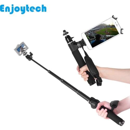 Aluminum Alloy Handheld Selfie Stick with Holder for Iphone Xiaomi Samsung Huawei Phones Monopod with Ball Head for Gopro Camera