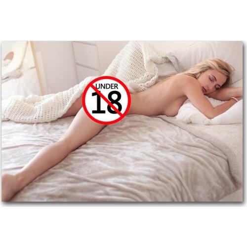 Sexy Girl Sleeping in Bed Photo Decorative Posters and Prints Wall Art Canvas Painting Wall Picture For Living Room