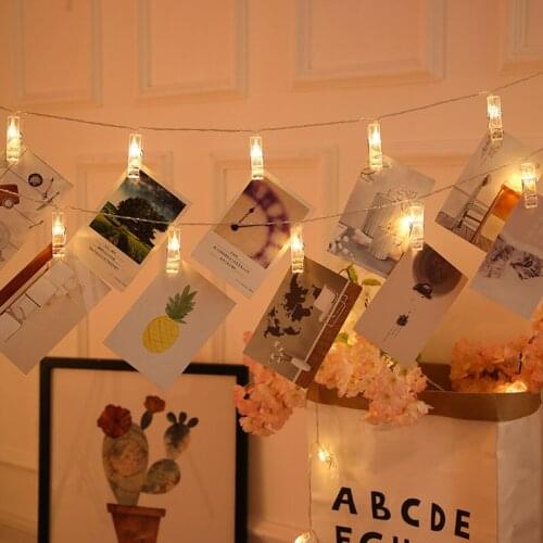 Led clip light string photo clip color light USB with remote control background wall decoration hanging lamp party arrangement