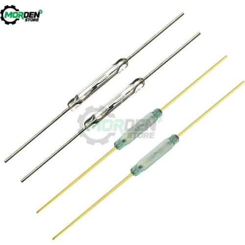 10pcs Reed Switch Magnetic Switch Normally Open Magnetic Induction Switch 2x14mm White/Golden
