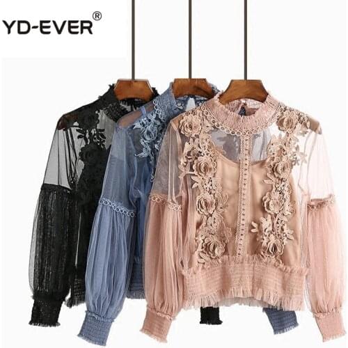 Блузки с принтом YD-EVER China At AliExpress