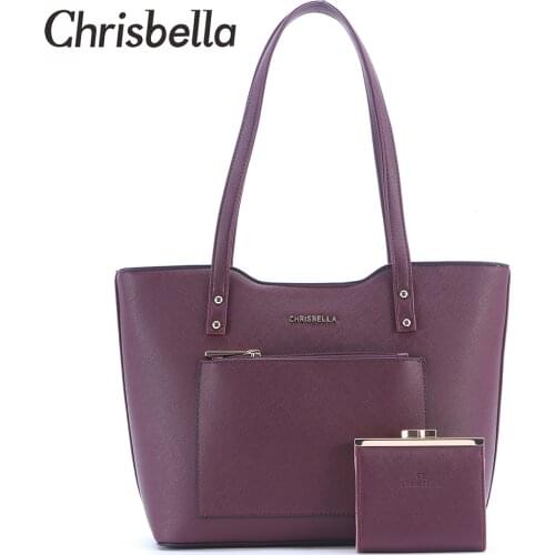 CHRISBELLA Casual Women Handbags Small Coin Purse Handbag Set PU Leather Tote Bags Large Capacity Female Shoulder Top Handle Bag