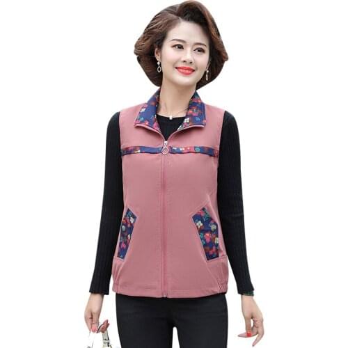 Plus Size 5XL Autumn Woman Winter Warm Vests Female Mother Waistcoat Sleeveless Jackets And Coats Turn-down Collar Outerwear