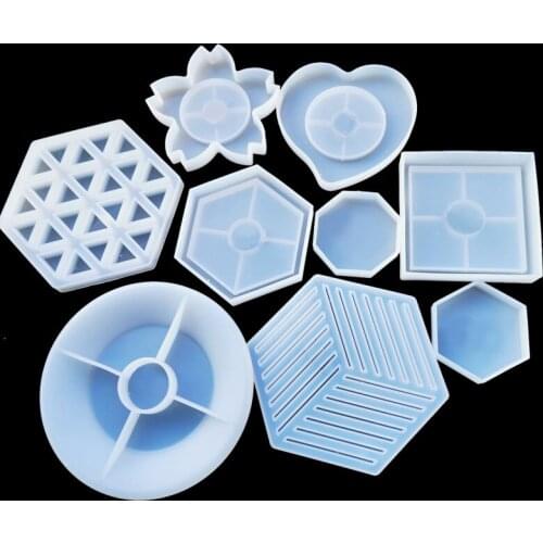 1PC Cup mat DIY Transparent UV Resin epoxy Silicone Combination Molds for DIY Making Finding Accessories Jewelry