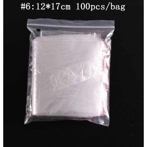 12*17 cm 100Pcs Jewelry Bag Ziplock Zipped Lock Reclosable Plastic Poly Clear Christmas/Wedding Bags