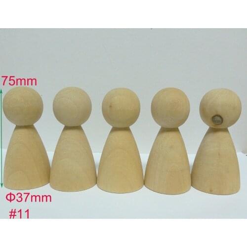 15pcs #11 Unfinished DIY Solid Wooden WOMEN Peg Doll Bodies Supplies