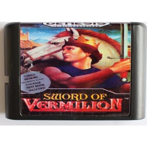 Sword Of Vermilion 16 bit MD Game Card For Sega Mega Drive For SEGA Genesis