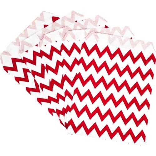 5-50pcs treat candy bag high quality Party Favor Paper Bags Chevron Polka Dot Stripe Printed Paper craft Bags Bakery Bags