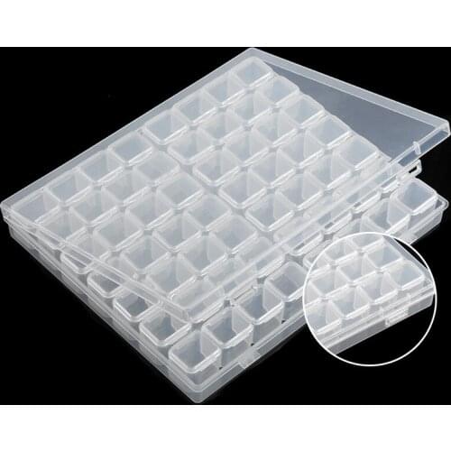 56 Slots Diamond Painting Plastic Storage Box Embroidery Accessory Case Clear Beads Storage Boxes Cross Stitch Tools